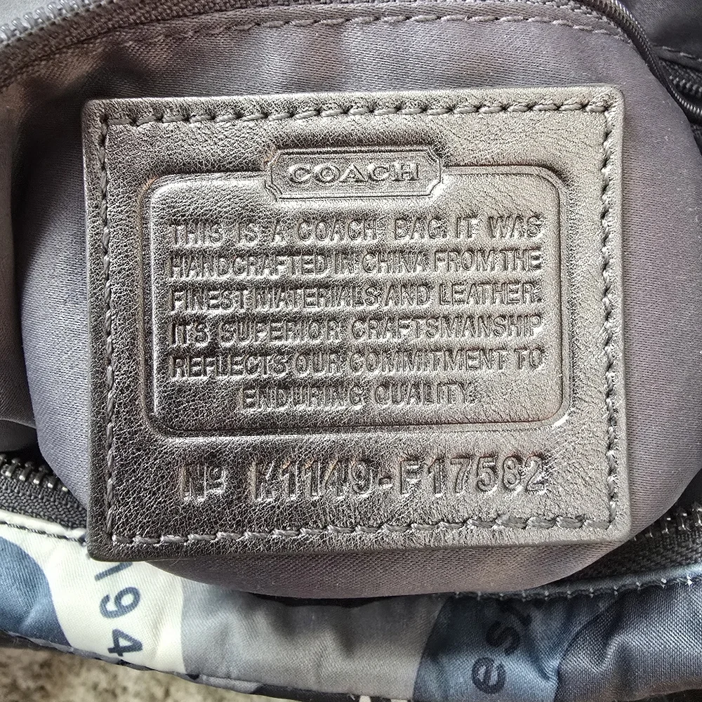 COACH F17582 Alexandra Grey Blue Sateen Snaphead Print 3 Way Shoulder Bag - Picture 3 of 15